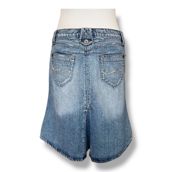 Candie’s Y2K Low Rise Distressed Denim Mini Skirt Juniors 9 Women’s Small - Picture 2 of 6